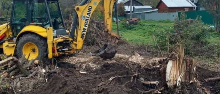 Экономия времени и сил при корчевке пней на больших площадях